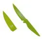 Preview: Küchenhelfer Messer extra scharf mit Schutzhülle grün