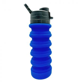 Silikon Küchenhelfer faltbare Trinkflasche blau