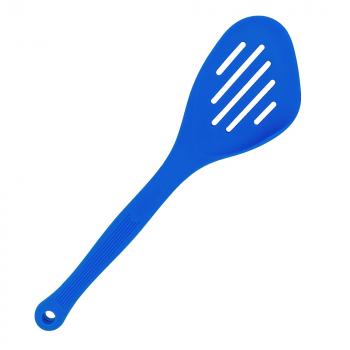 Silikon Küchenhelfer Schlitzwender mit Seitenrand 28 cm blau