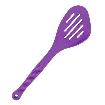 Silikon Küchenhelfer Schlitzwender mit Seitenrand 28 cm lila