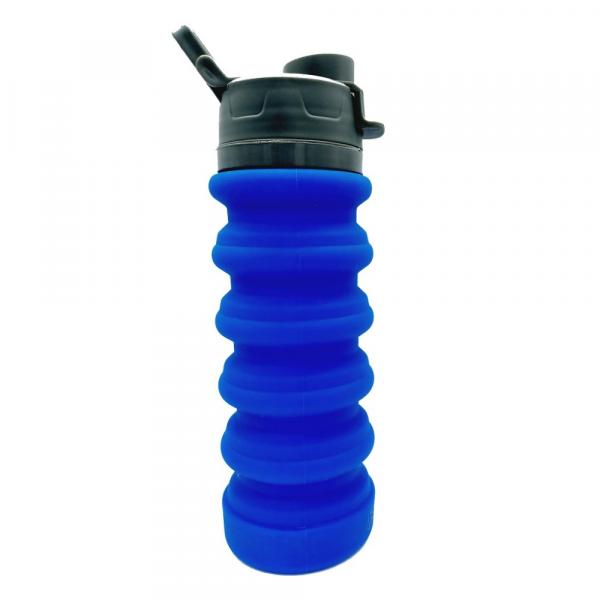 Silikon Küchenhelfer faltbare Trinkflasche blau