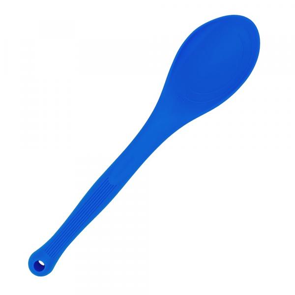 Silikon Küchenhelfer Löffel mit Messmarkierungen 29 cm blau